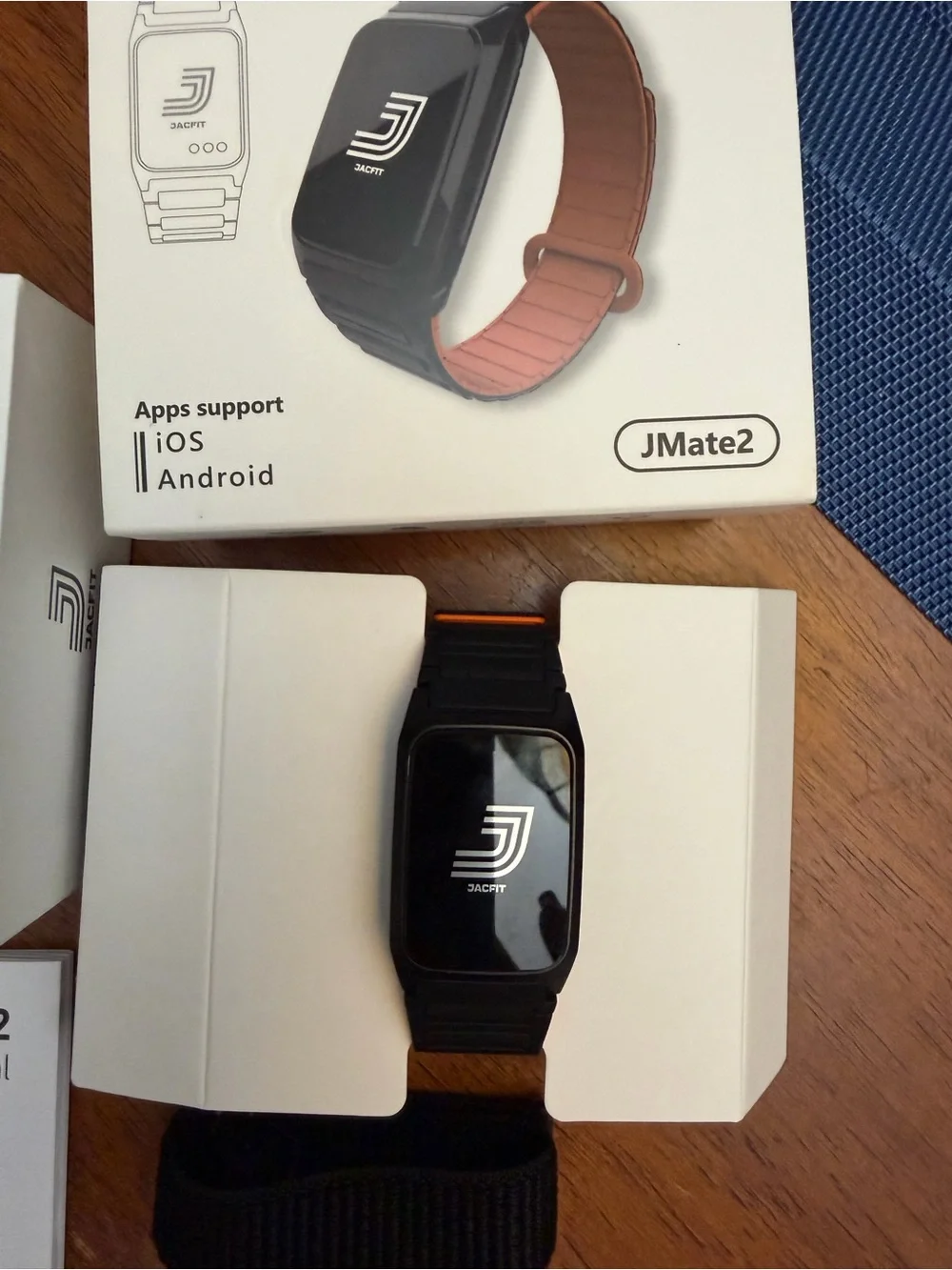 JMate2 Smart Fitness Band - Black with Orange Accents
